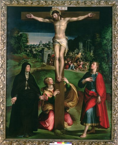 Crucifixion with the Virgin, Mary Magdalene and St. John the Evangelist by Nicolo dell Abate
